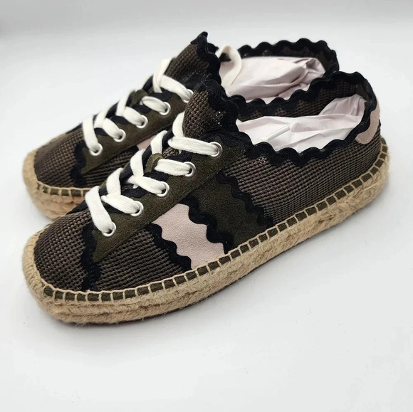 Anthropologie Bernardo Vale Espadrille Sneakers Size 7.5B Travel Spring Vacation - Picture 1 of 11